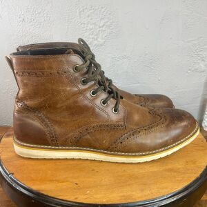 Crevo Boots Mens 13 Boardwalk Wingtip Brogue Chestnut Leather Classic Preppy Men